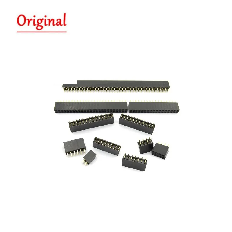 10PCS Double Row Pin Female Header Socket Pitch 2.54mm 2*2p 3p 4p 5p 6p 8p 10p 12p 40p Pin Connector