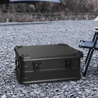 30L 50L 80L Aluminum Alloy Travel Storage Box Black Storage Box for Camping Household Car Picnic Travel Camping Outdoor storage