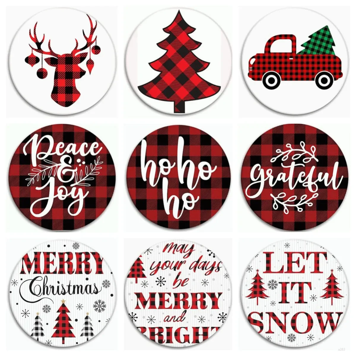 Merry Christmas Round Heat Resistant Wooden Mat Drink Cup Coasters Coffee Hot Drink Mug Table Placemat Car Kitchen Accessories