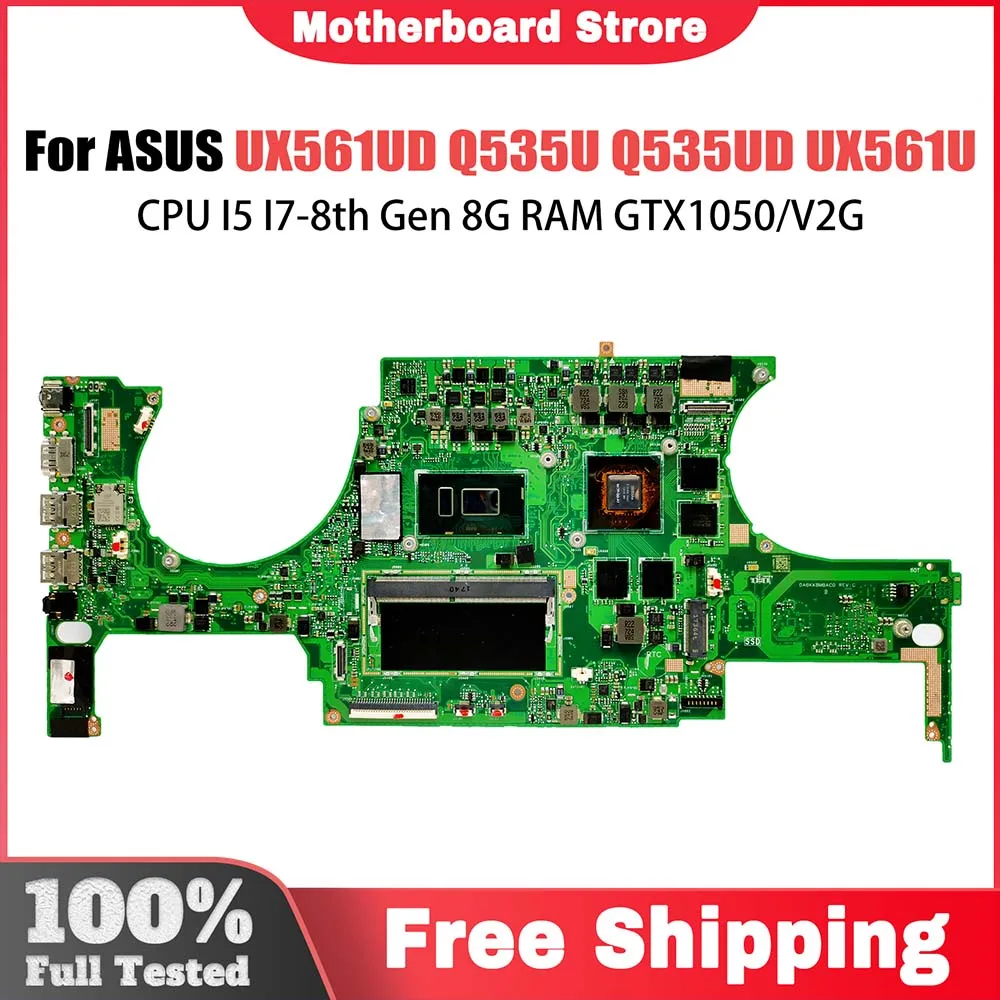 

UX561UD Notebook Mainboard For ASUS ZenBook Q535U Q535UD UX561U Laptop Motherboard CPU I5 I7-8th Gen 8G RAM GTX1050/V2G