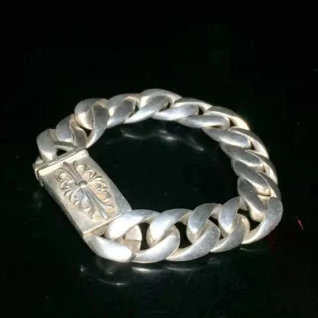old silver bracelet Tibetan silver handmade ethnic style domineering fashion trendy men silver bracelet life gift jewelry
