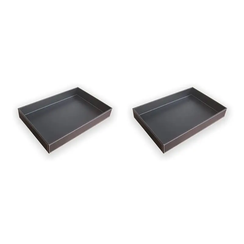 

2X PU Leather Valet Tray Organizer,Catchall Tray Decorative Desktop Storage Organizer Tray For Change, Coin,Key,Phone
