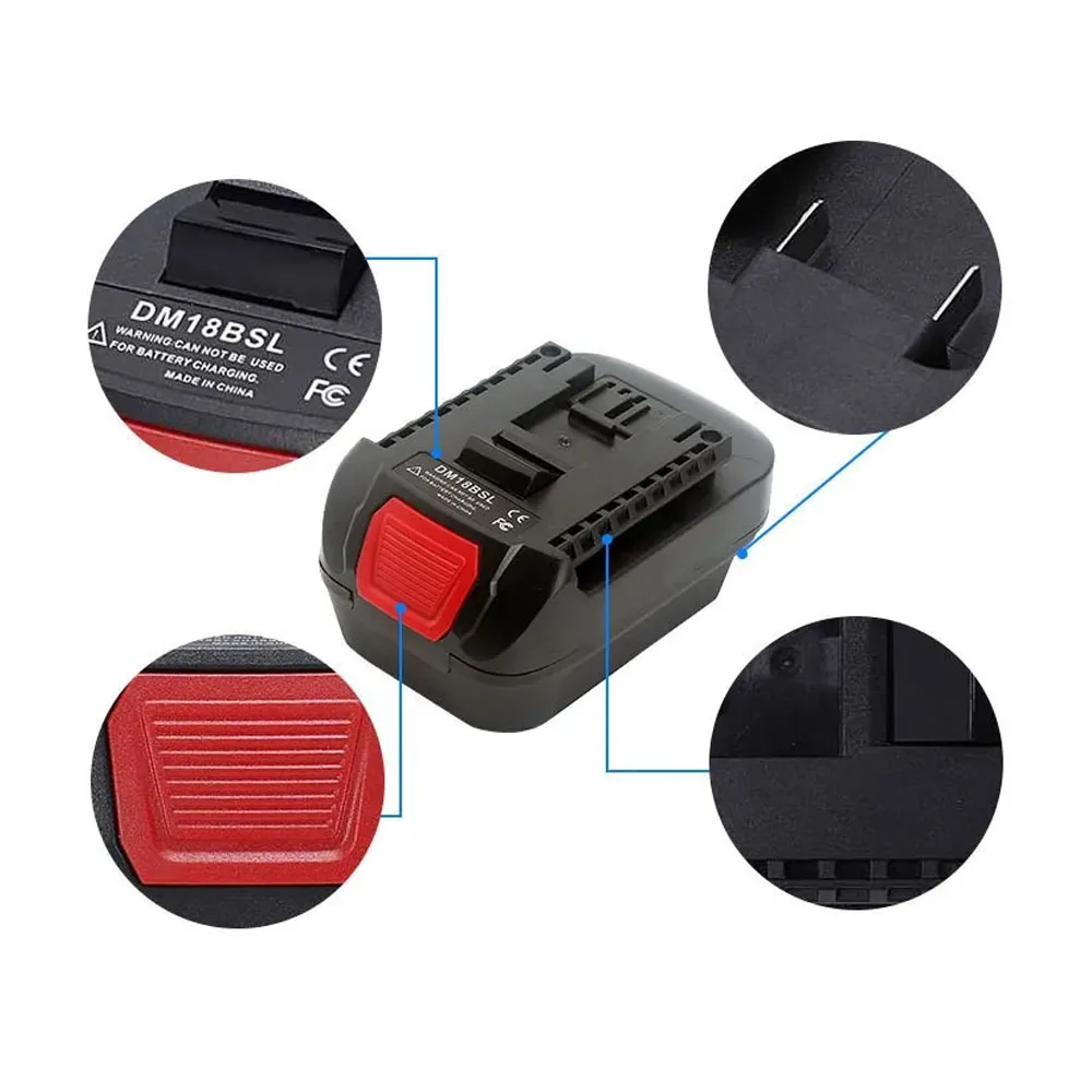 Batteriekonverter-Adapter DM18BSL für Milwakee 18 V und für Dewalt 20 V Li-Ion-Akku. Wird für Bosch 18 V Werkzeugakku verwendet