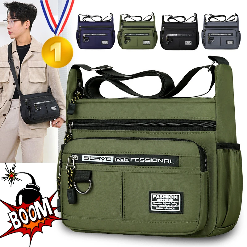 

New Men's Messenger Bag Crossbody Shoulder Bags Men Small Sling Pack For Work Waterproof Oxford Packs Satchel Purse Bags Gifts