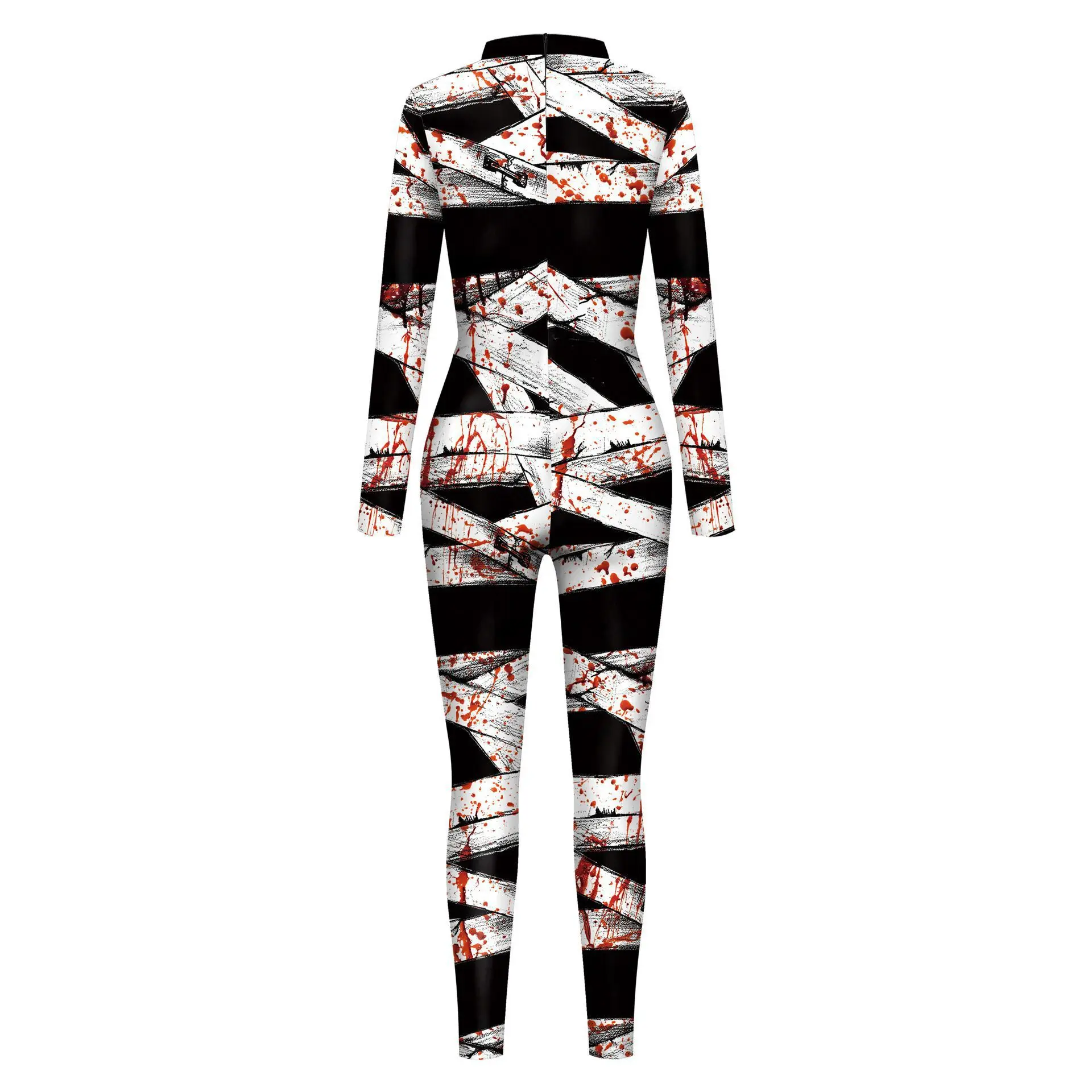 Damen Glänzender Pailletten-Muster Bedruckter Zentai-Bodysuit Traditioneller Lustiger Jumpsuit Halloween Karneval Party Aufführungskostüme – Detail 7