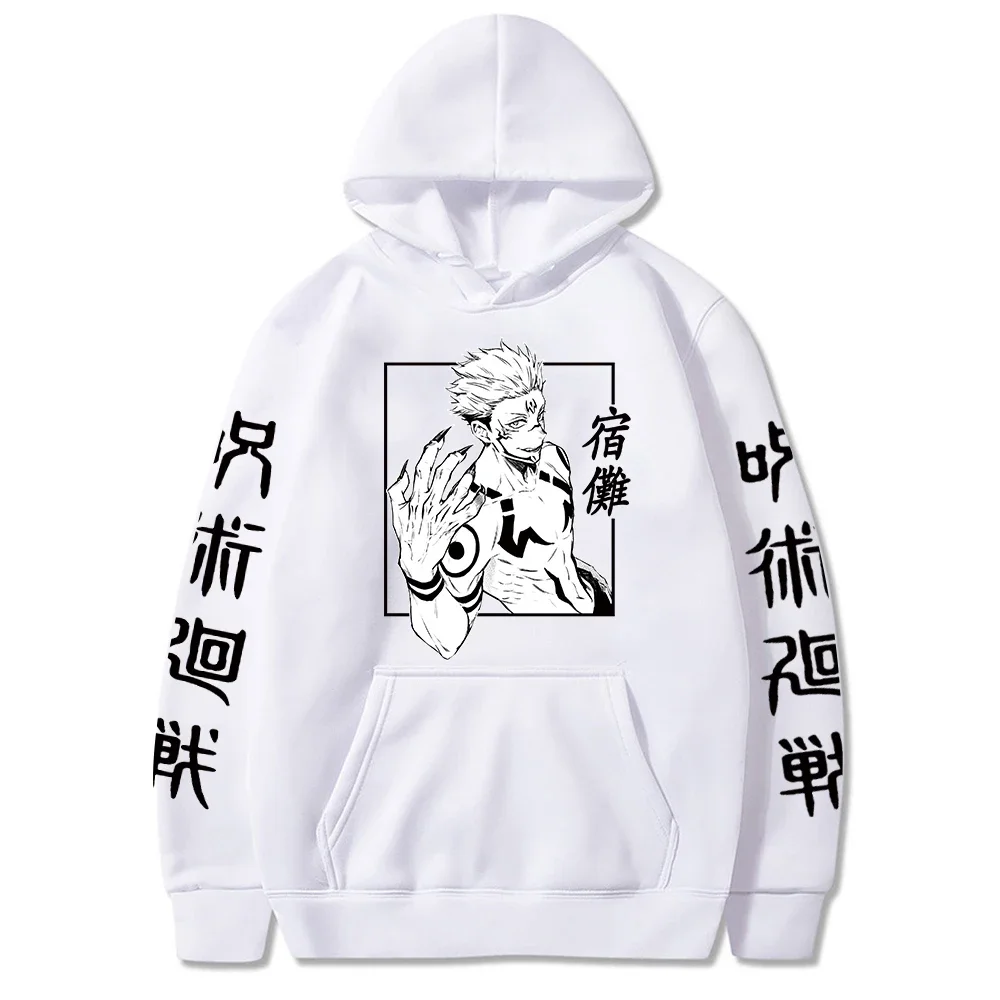 Anime Jujutsu Kaisen T Shirt Ryōmen Sukuna Cosplay Tops Japanese Harajuk Printed Streetwear Fleece Pullover Sport Jogging Hoodie