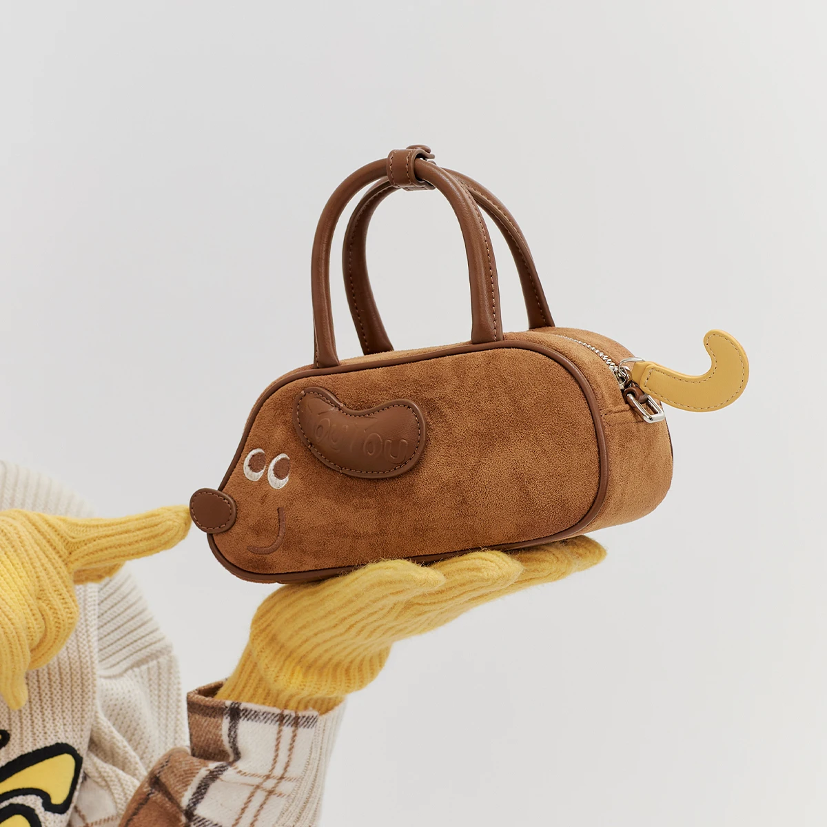 

TOUTOU Sausage Dog Bowling Bag Women Original Designer Cute Boston Shoulder Crossbody Handbag Commuter Teacher Christmas Gift