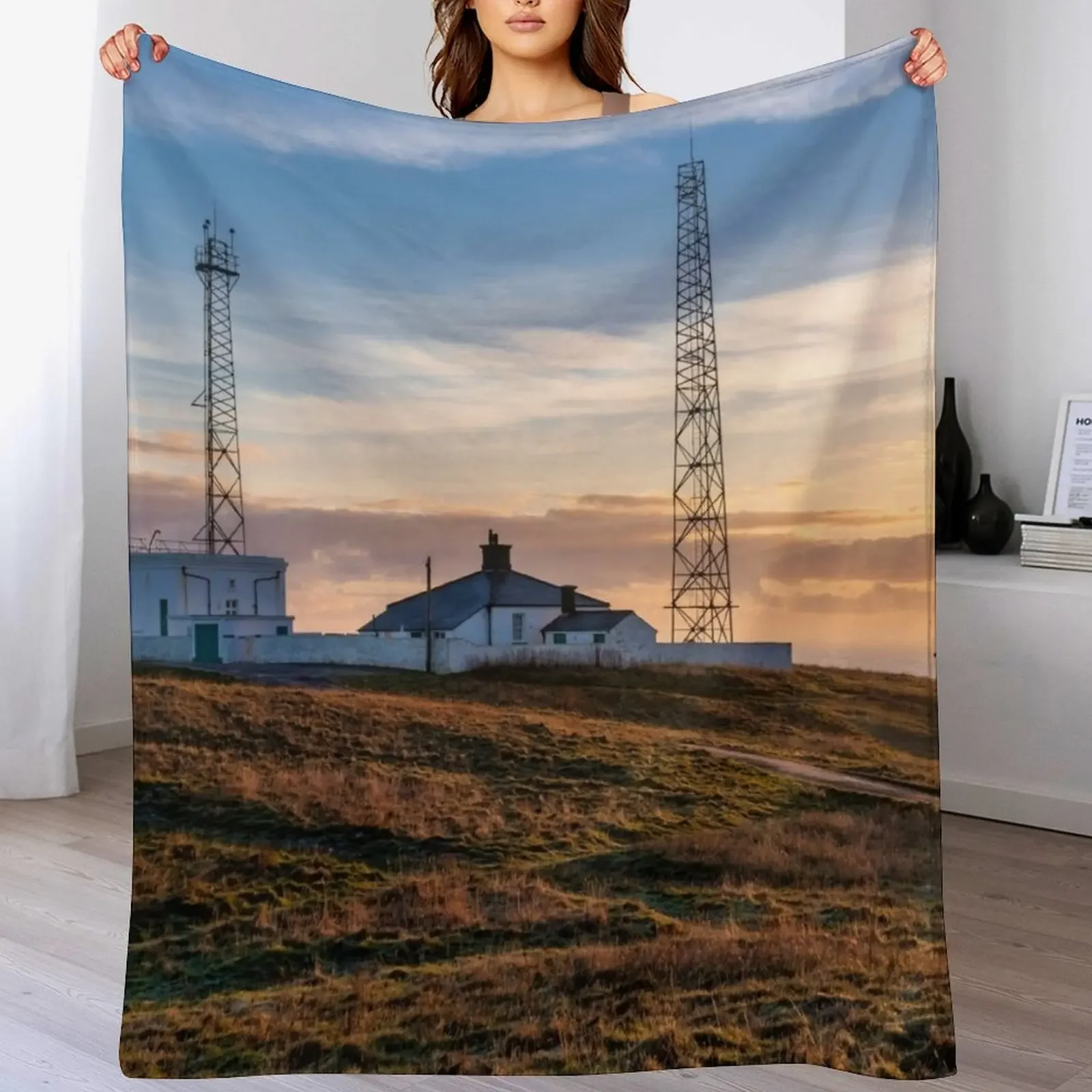

Flamborough Head Yorkshire Throw Blanket Modern Design Soft Blanket for Home Decor
