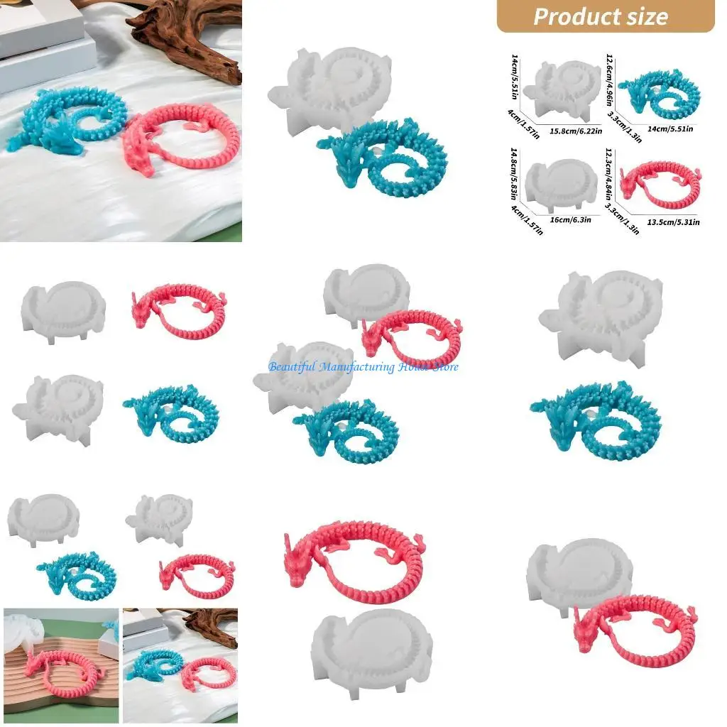 

E56A Silicone Crafting Mold Ornament Moulds Dragon Silicone Sculpture Moulds