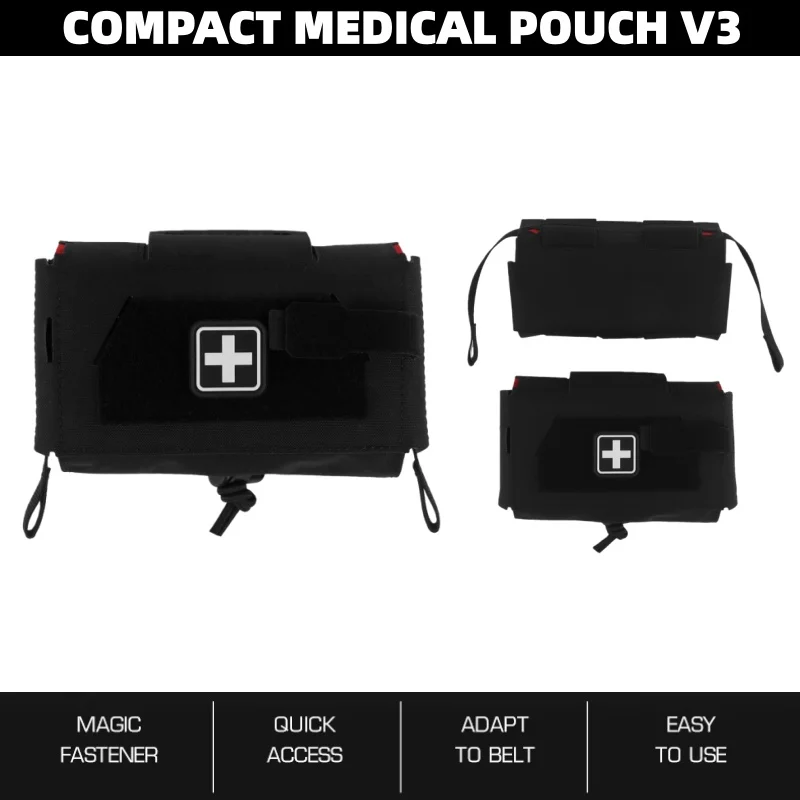 

Compact First Aid Kit Pouch V3 | Quick-Release MOLLE Compatible IFAK | For Hunting Wilderness Adventure Accessories
