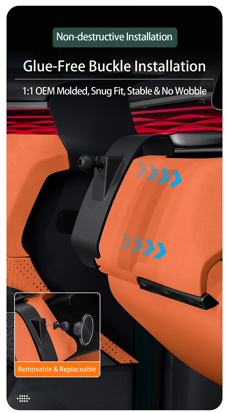 Für ZEEKR 7X 2026 2025 Fahrerseitiger Telefonhalter Alle Modelle Magnetischer Clip-On-Telefonhalter Auto-Innenzubehör – Detail 11