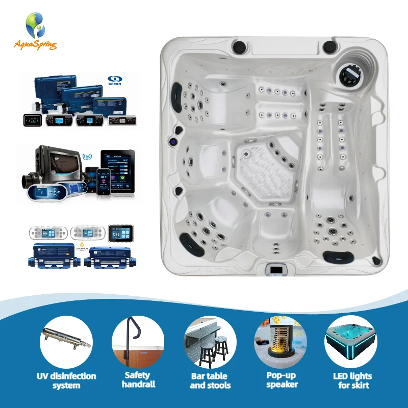 2.1m for 5 Person Spa Tubs Massage Hot Tub Outdoor Tubs whirlpool with 95 Jets