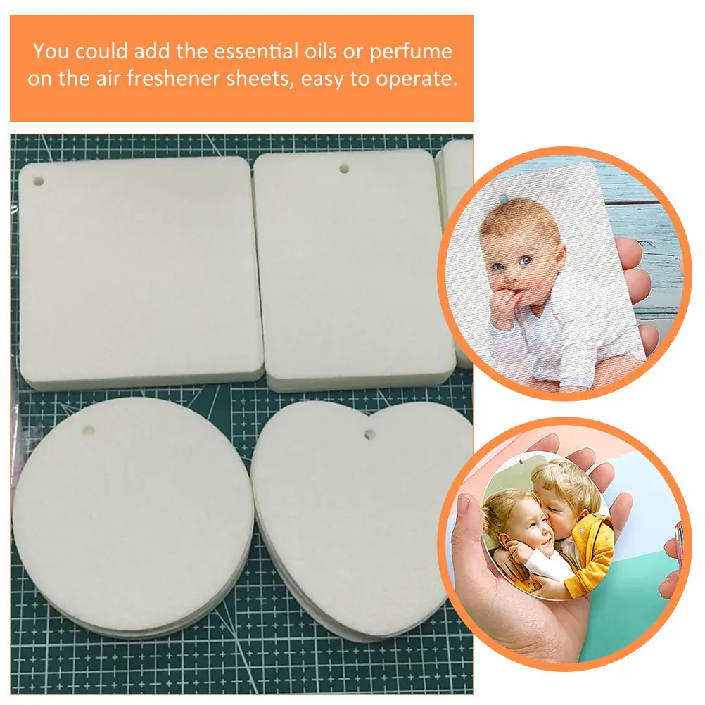 1Set DIY Sublimation Car Air Freshener Felt Blanks Blank Aromatherapy Scents Sheet for Home Garage Bathroom Decoration