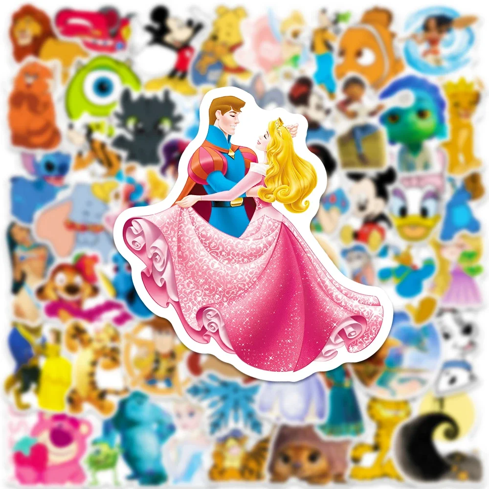 50Pcs Cute Cartoon Anime Stickers Disney for Kids Toys Decoration Car Phone Laptop Scrapbook Diary Stationery Decals Gift