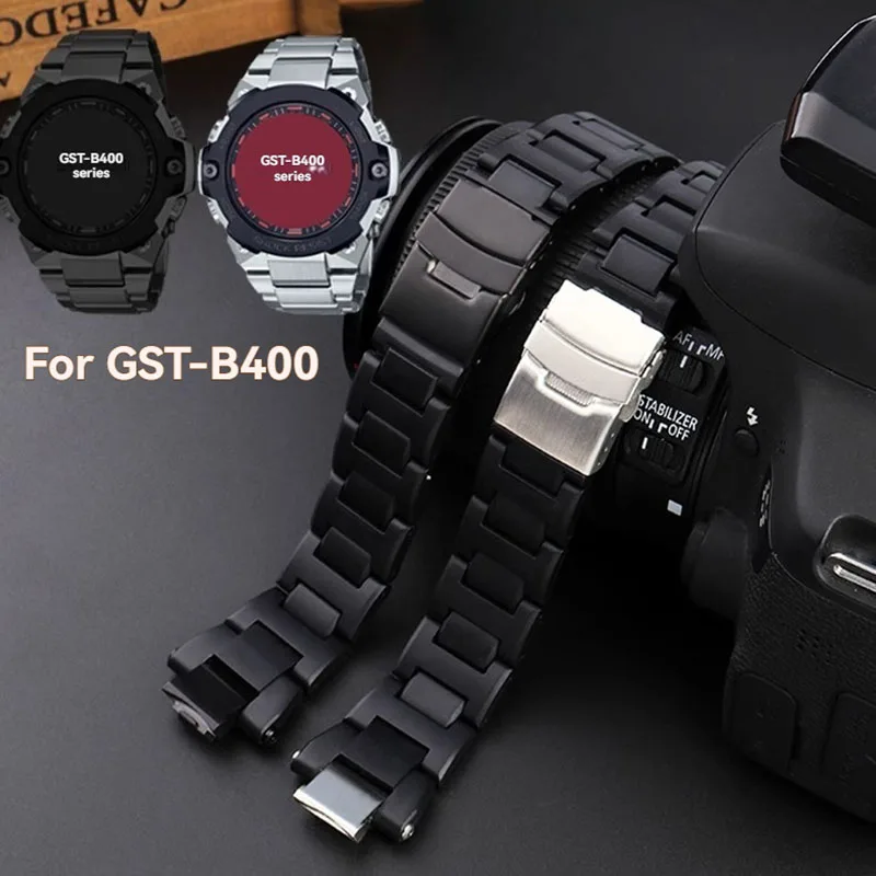 

GST-B400 Plastic Steel Watchband for Casio G-SHOCK Steel Heart GST B400 Modified Waterproof Lightweight Bracelet Watch Strap