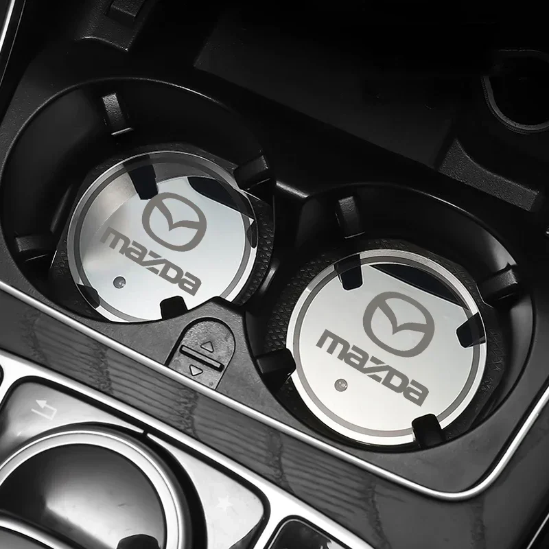 2 قطعة سيارة كوب ماء زجاجة مصباح حامل السيارات حصيرة وسادة مضيئة كوستر لمازدا 3 Bk 6 Gh CX-5 CX30 MX-5 2 5 CX-3 GJ GL CX-8 MS #5