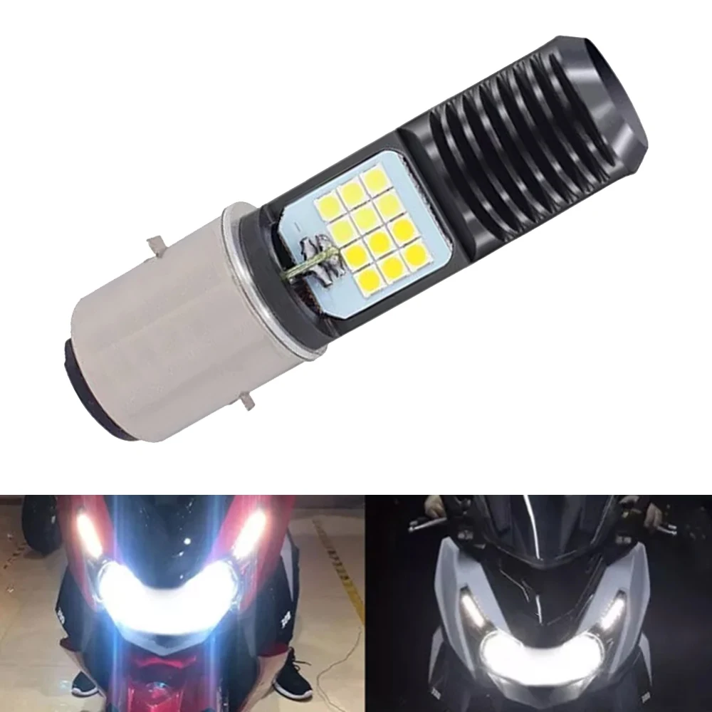 Ba20d Led Headlight 24 Leds White Color Light High/Low Beam Black Shell Motorcycle Auxiliary Lights Led Headlight 12V