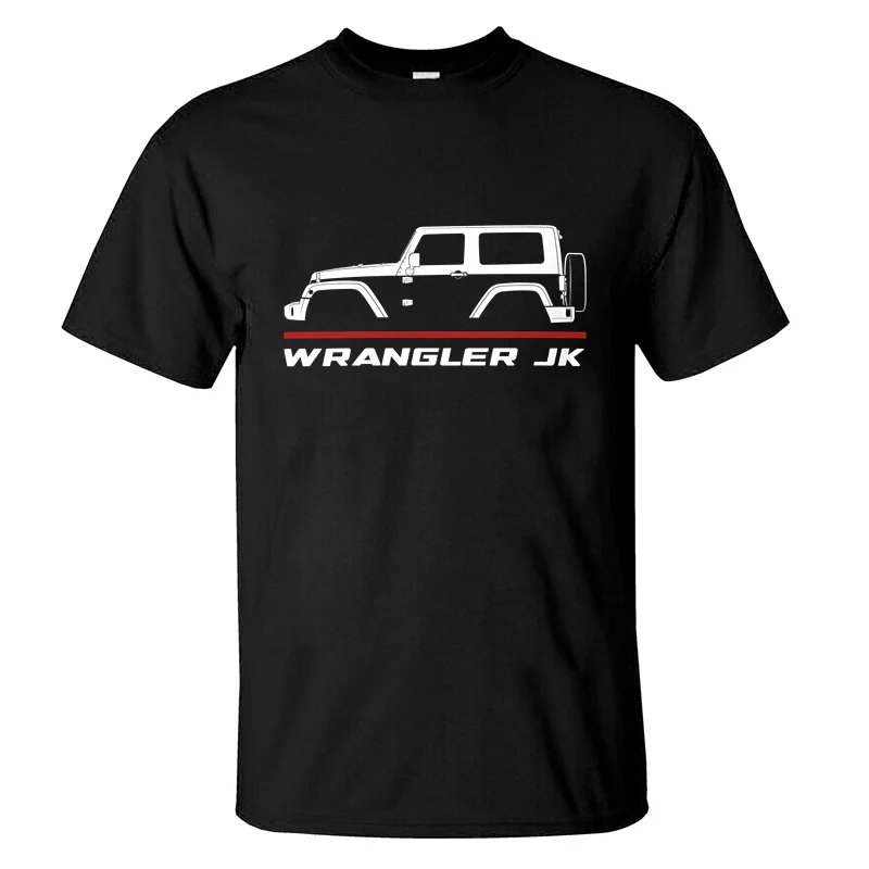 2024ผู้ชายเสื้อยืดลำลอง jeeps Wrangler JK 2007- 2018ที่ชื่นชอบรถเสื้อยืด lengan pendek musim panas กราฟิกผ้าฝ้าย100% เสื้อยืด S-3XL