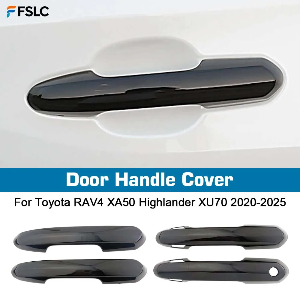 

⭐Genuine⭐ Car Upgrade Decoration Glossy Black Door Handle Cover For Toyota RAV4 XA50 Highlander XU70 2020-2025 Cars Accessories