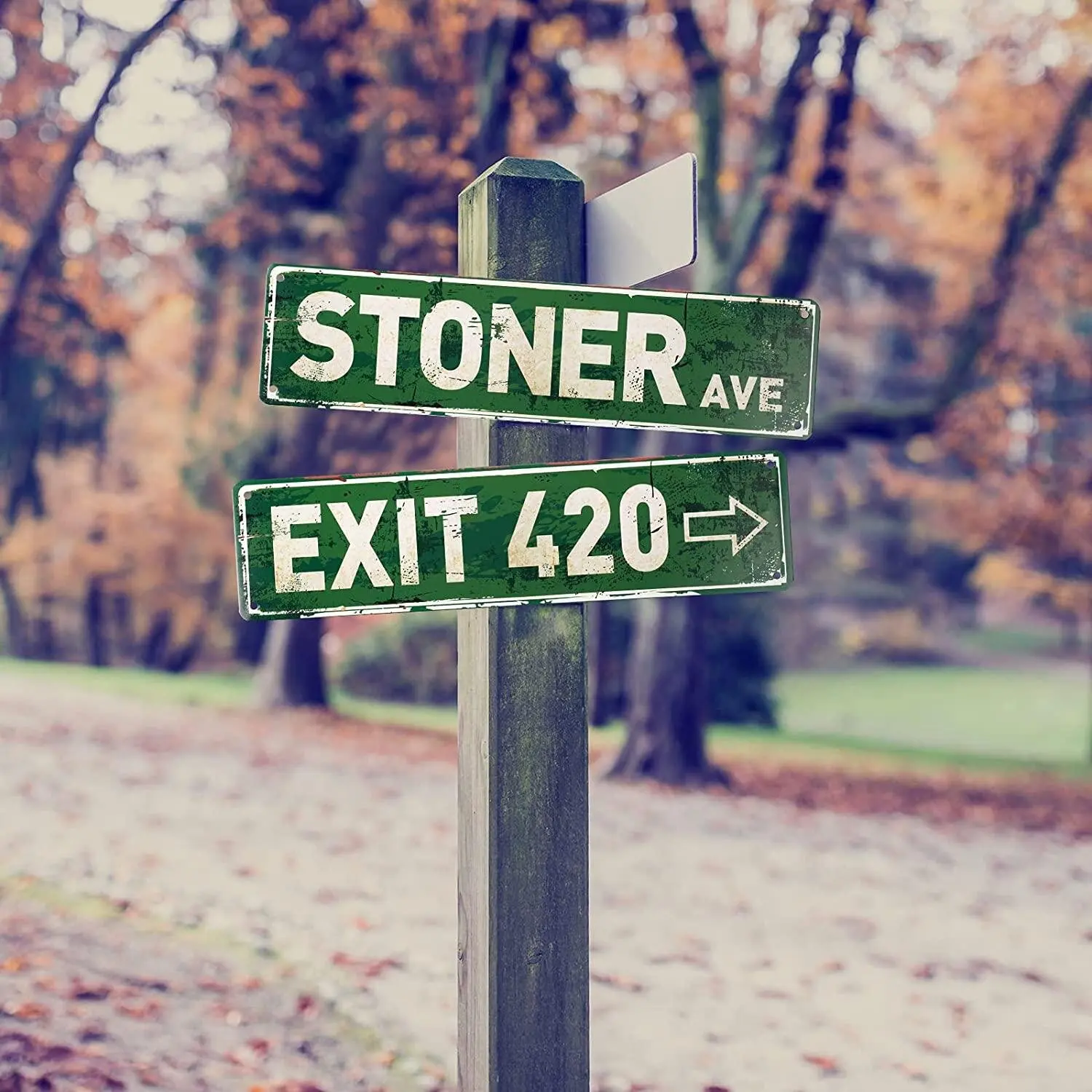 Five O Clock Somewhere Unique Metal Signs Exit 420 Street Plaque Rustic 16 X 4 Inches ELM st Wall Decor Stoner Ave Metal Plaque