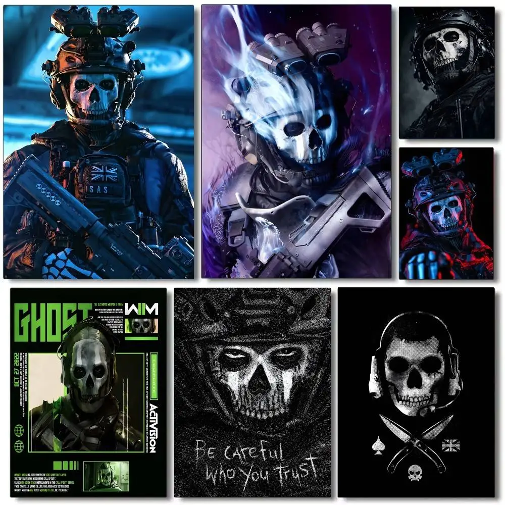 

C-Call Of D-Duty Ghosts Poster DIY Vintage Movie Poster Wall Art Painting Study Stickers Wall Painting