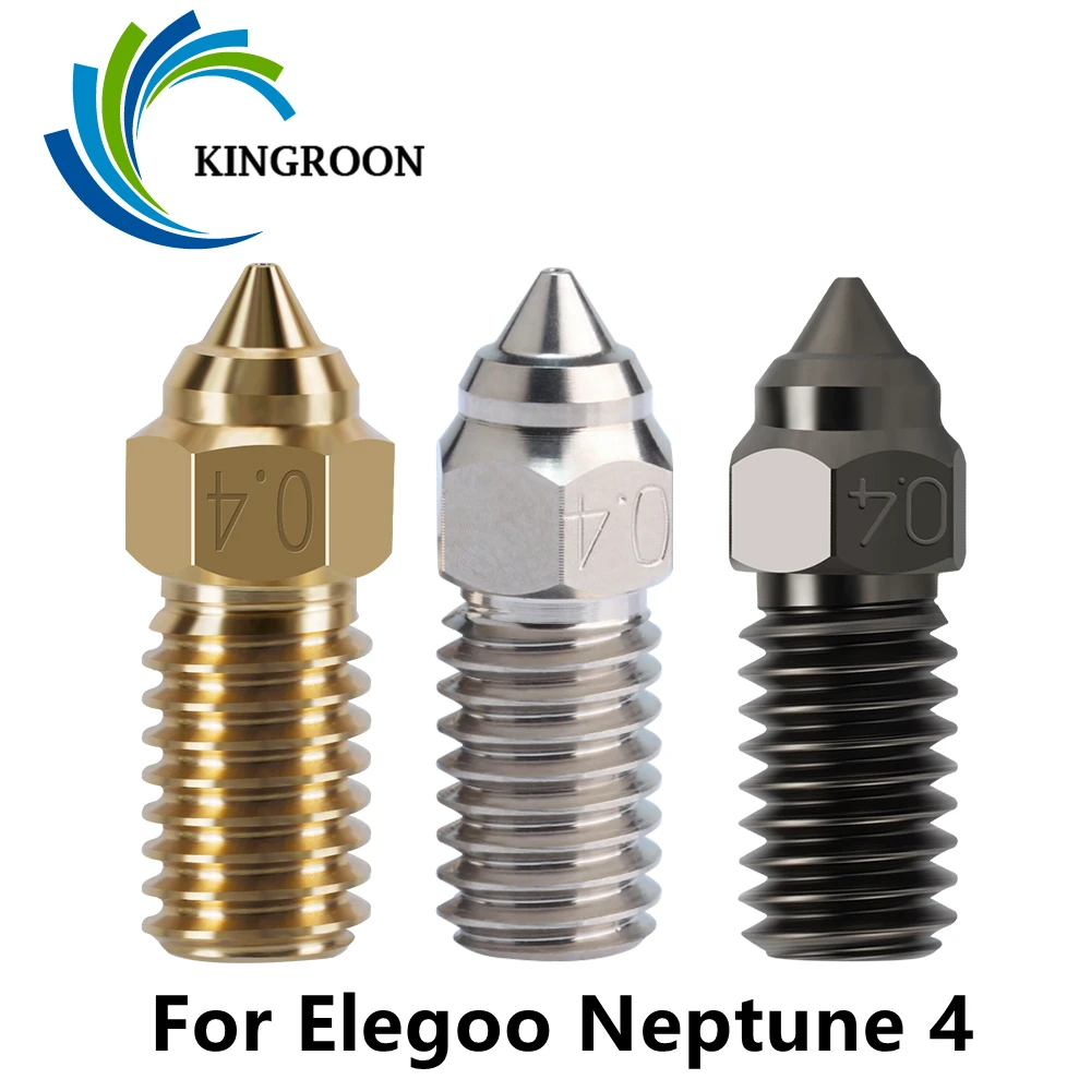 For ELEGOO Neptune 4 Nozzle Brass Hardened Stainless Steel 0.4mm Nozzles For Neptune4 3D Printer Parts