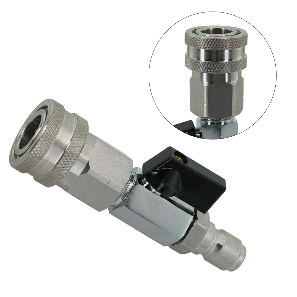 

High Pressure Car Washer Valve Switch Ball Valve Kit For Car Washer Pump Hose Quick Connector Direct Installation Car Wash