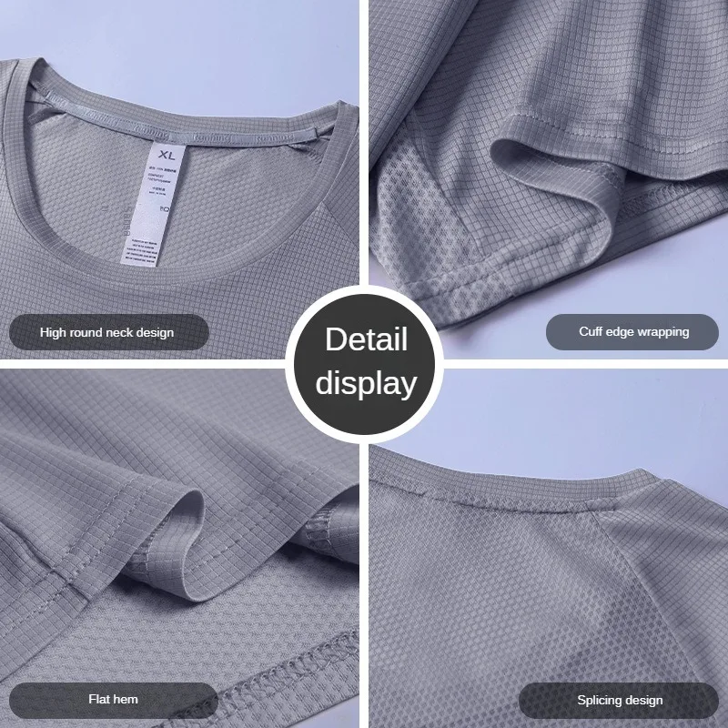Couple Men Running Short Sleeve T-shirt Fitness Sports Top Gym Training Shirt Round Neck Quick Dry Jogging Casual Sportswear
