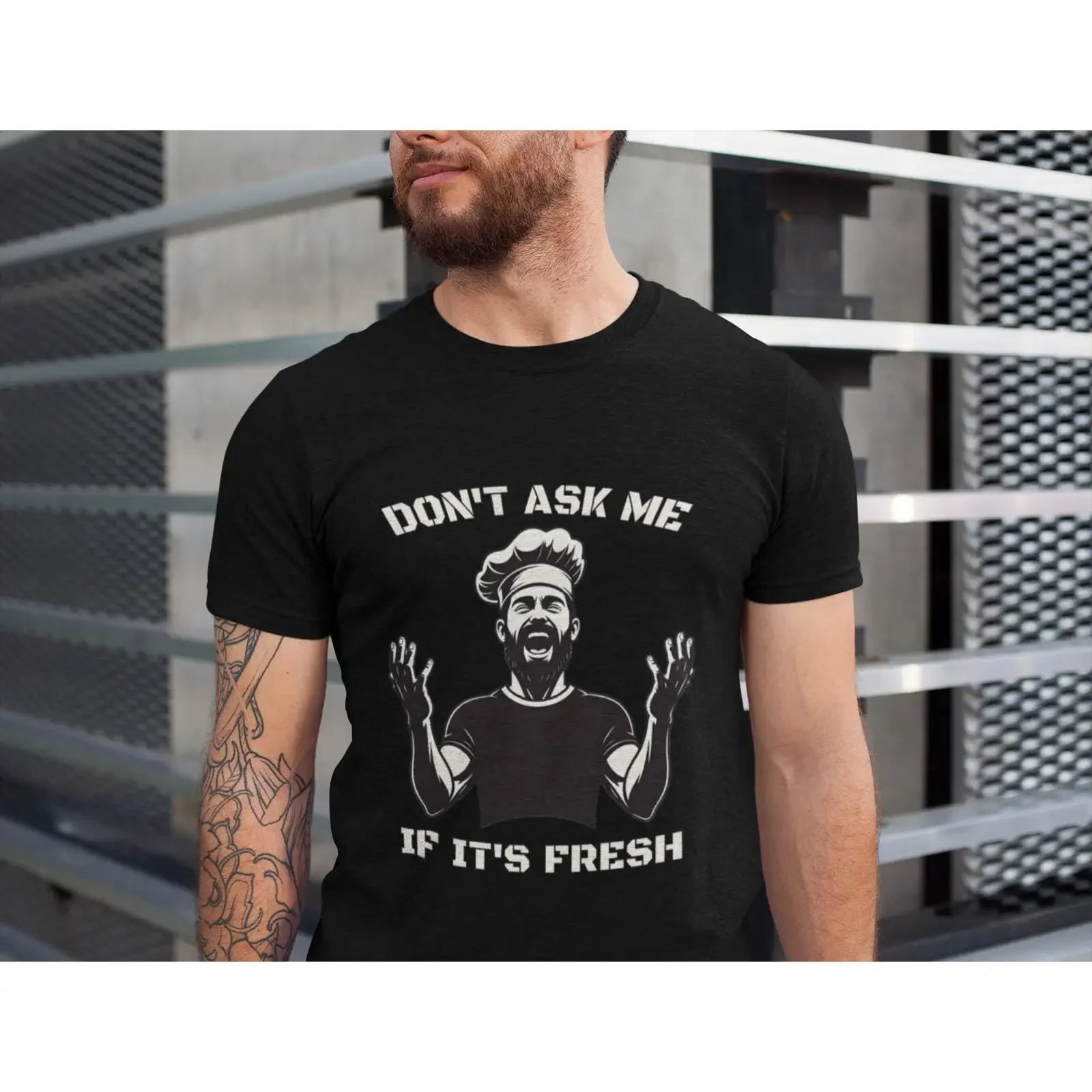Chef T Shirt Don't Ask Me If It's Fresh Funny Cooking Organic Cotton Professional Kitchen Original Desig vintage Washed Casual
