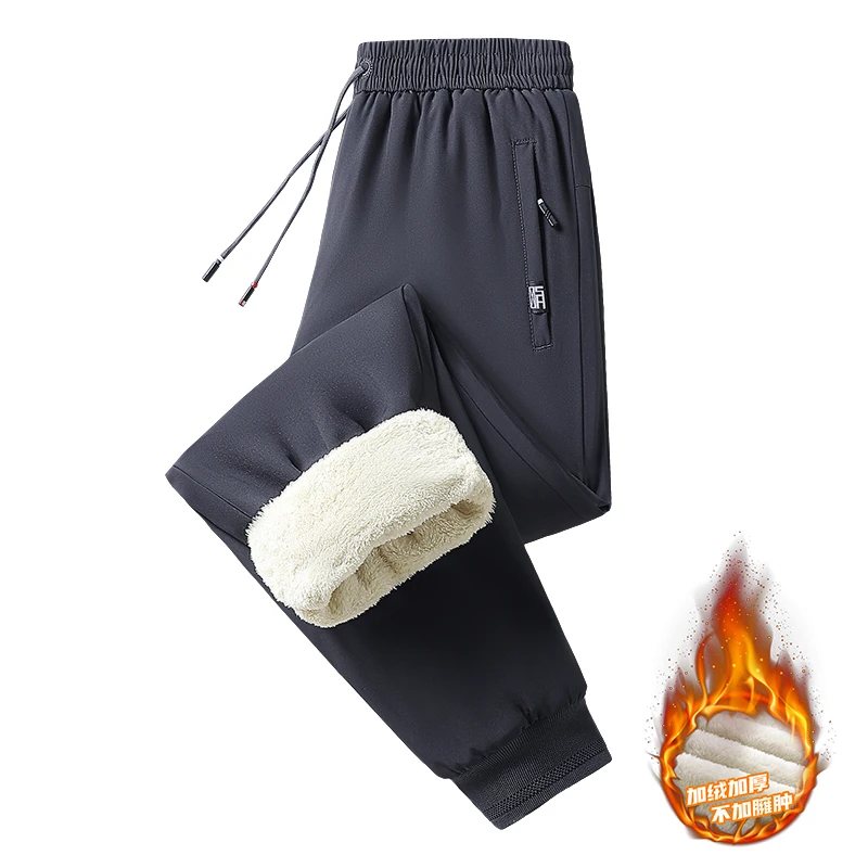 

Lamb Wool Fleece Sweatpants Men Windproof Casual Warm New Pants Men's Sports Pants with Thick Fleece Cotton Pants Men