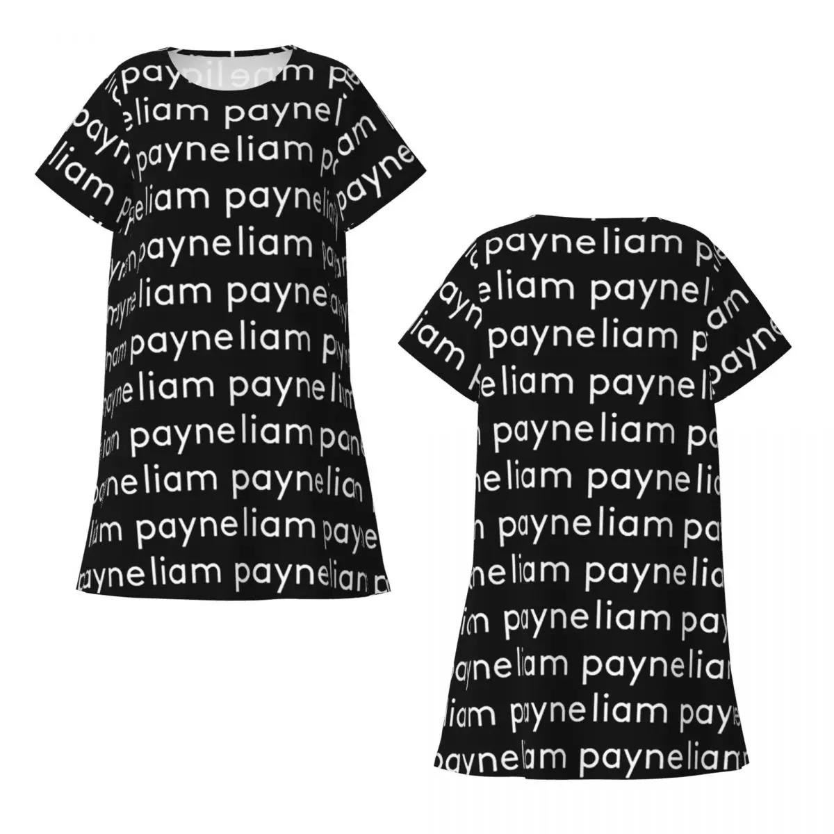 

Custom Liam Payne Short Sleeves Nightdress For Sleeping Sleepshirts Women Short Sleeve Nightgowns Loose Pajama Dress