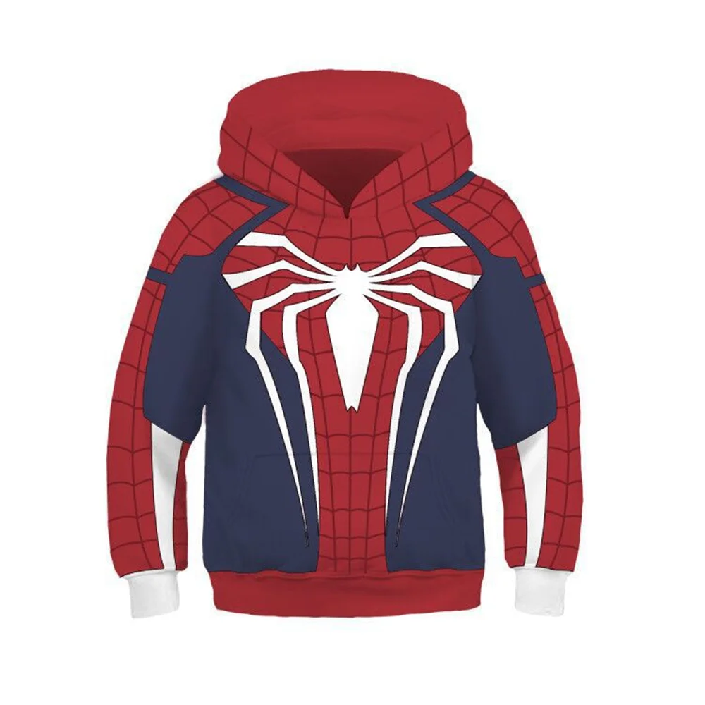 2023 Miniso Spider-Man Kids 3D Digital Print Kids Thin Hoodie Casual Hoodie Anime Peripheral Hoodies For Boys 10 To 12 Years