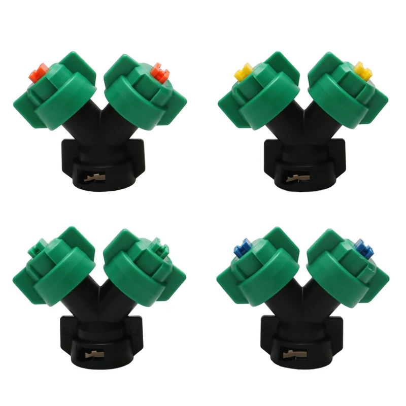 1PCS Agricultural Y-shaped Bi-nozzle High Pressure Flat Fan Sprayer Nozzle Double Cap Sprinkler Head for RC Plant Protection UAV