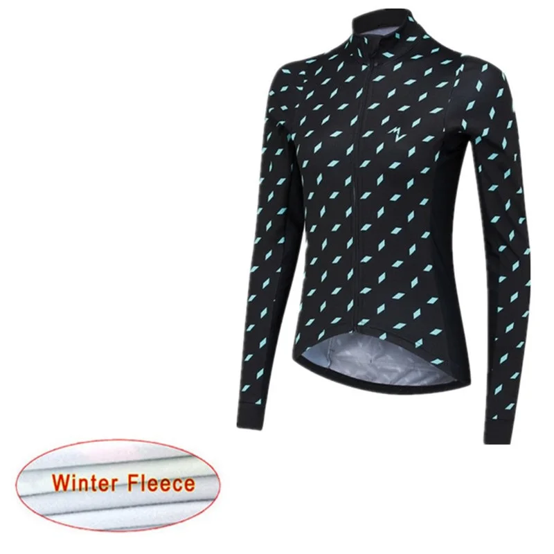 Morvelo Winter Cycling Jersey donna Thermal Fleece manica lunga abbigliamento da bicicletta antivento MTB Bike Jersey Jacket Ciclismo