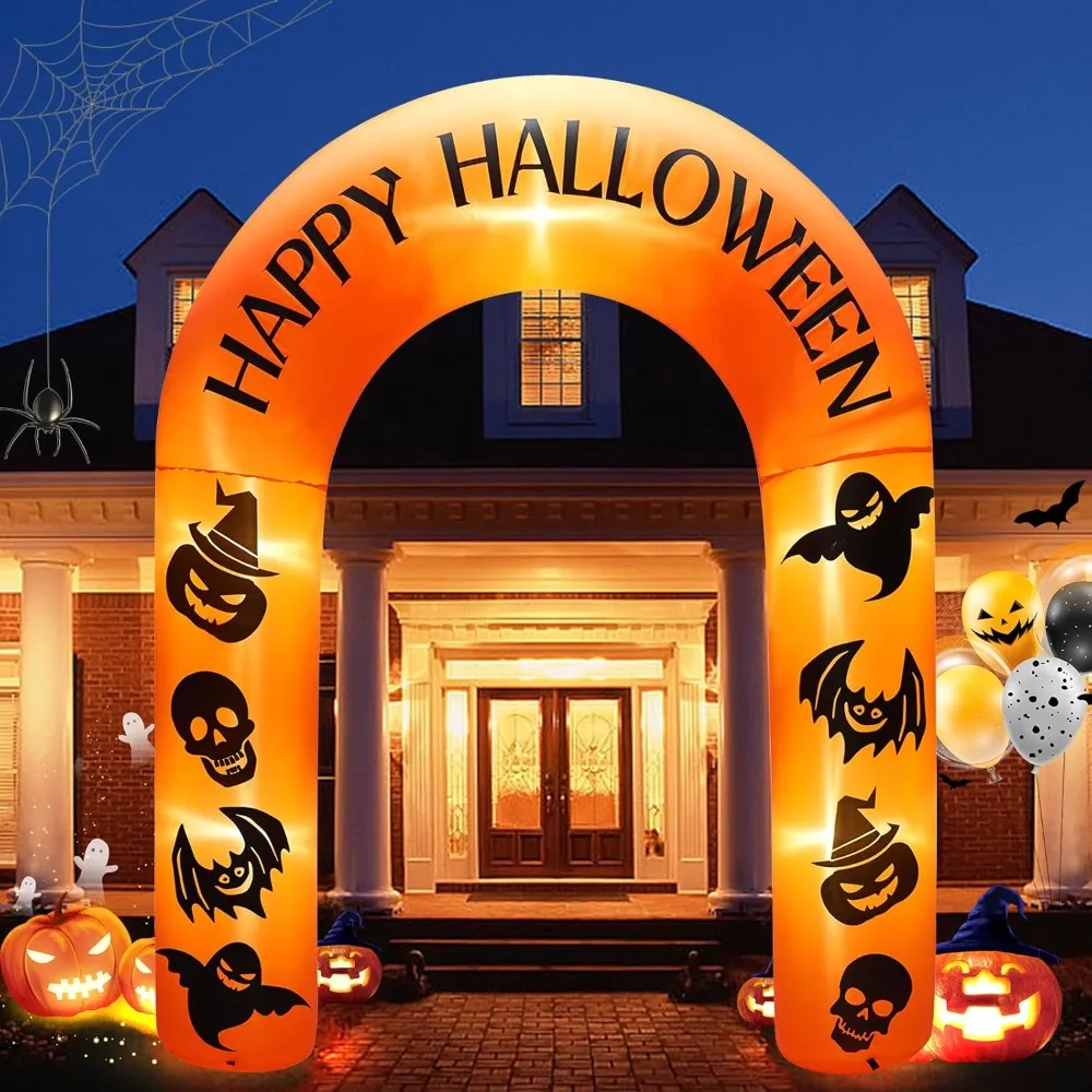 

8 FT Giant Halloween Inflatable Pumpkin Arch Outdoor Decoration,Halloween Blow Up Archway Yard Decorations for Halloween Holiday