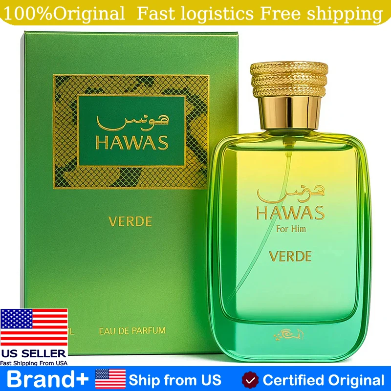 Hawas Verde Men Eau De Parfum Men 100ML Hair and Body Spray Long Lasting Fragrance Cologne Persistence Birthday Gift Portable