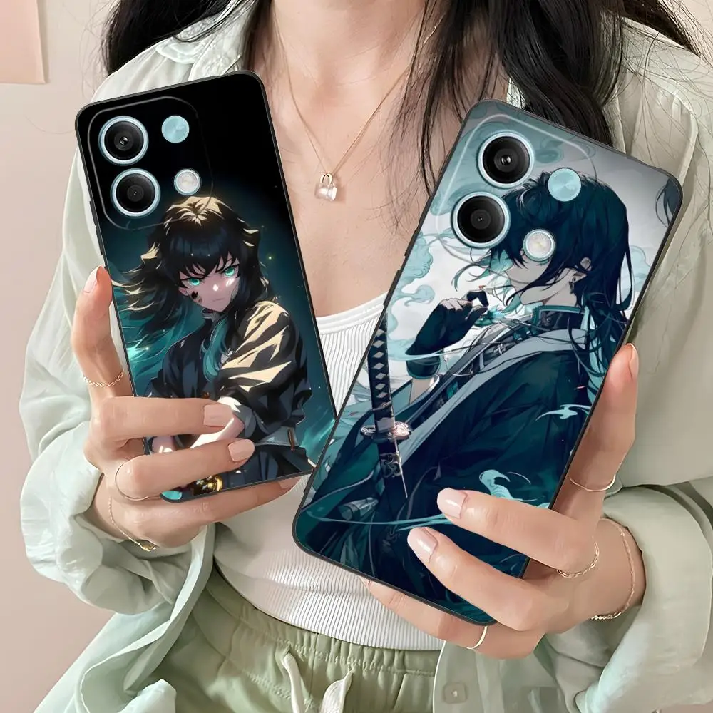 

Чехол для телефона Demon Slayer Muichiro для Xiaomi Redmi Note 14 13 12 11 A5 3 2 1 Pro Plus 4G 5G Цветной защитный красивый роскошный чехол