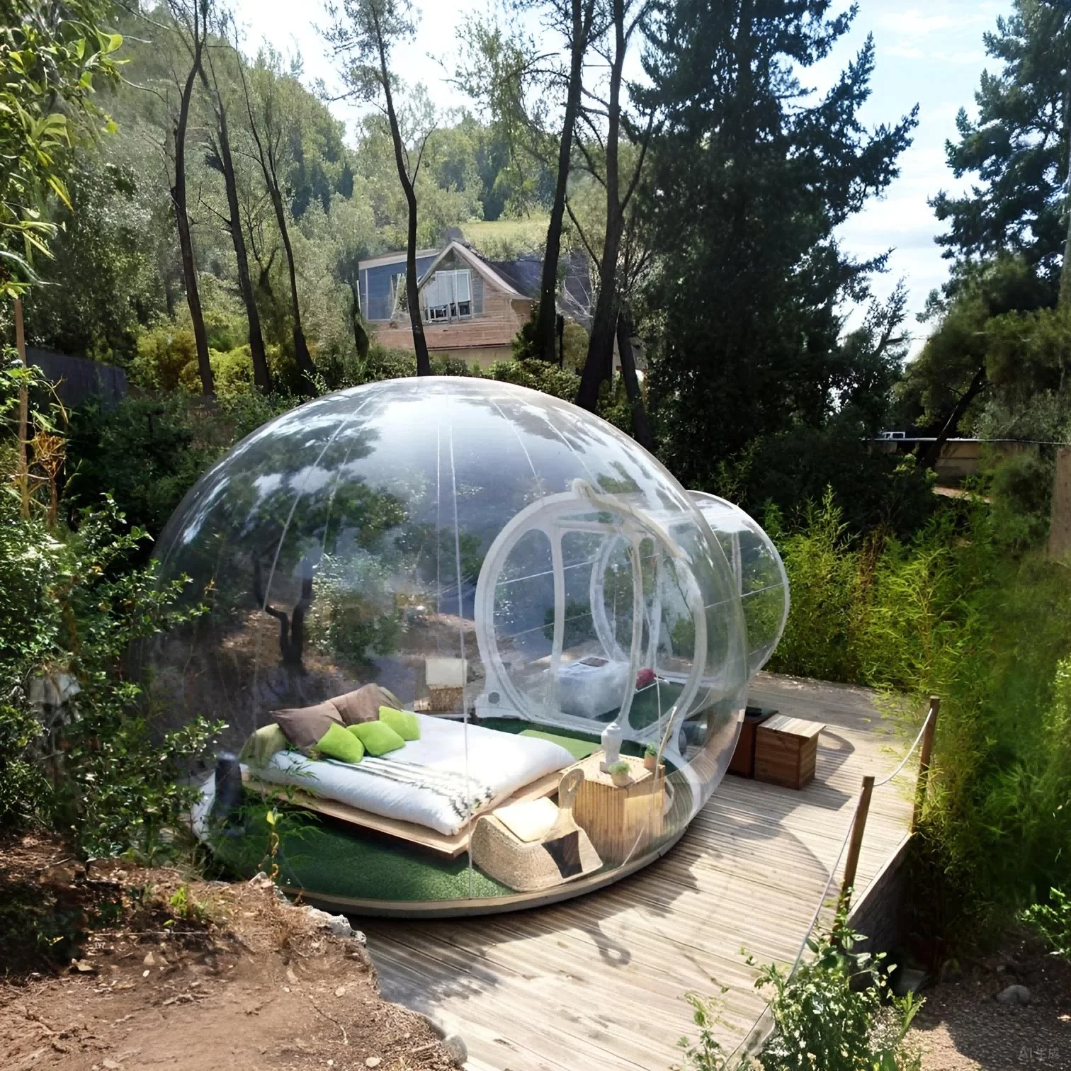 Transparent Inflatable Bubble House Transparent PVC Tent Glamping Dome House for Campsite One Bedroom One Bathroom