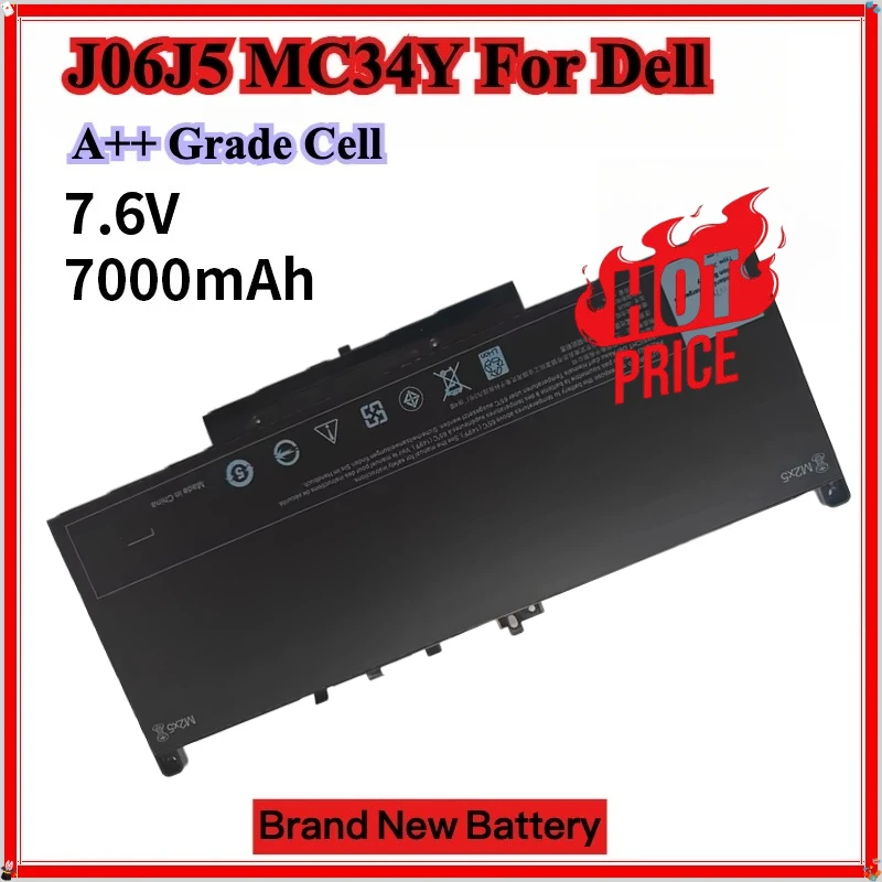 

For Dell Latitude E7270 E7470 R1V85 MC34Y 242WD Dell Laptop Battery J60J5 7000mAh Bateria