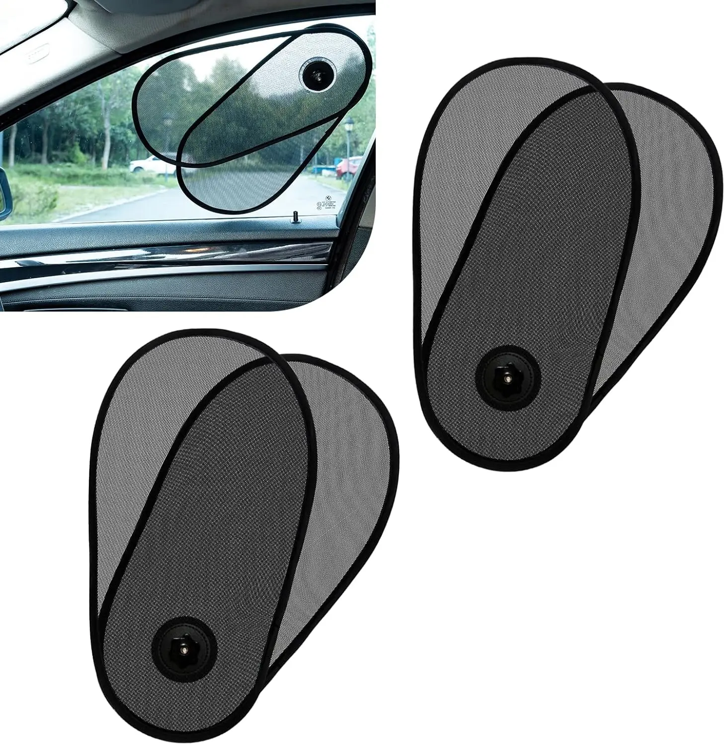 

2PCS Car Shades for Side Windows, Adjustable & Rotatable Side Window Sun Shade, Baby Safe Car Windshield Sun Visor, Sun Blocker,