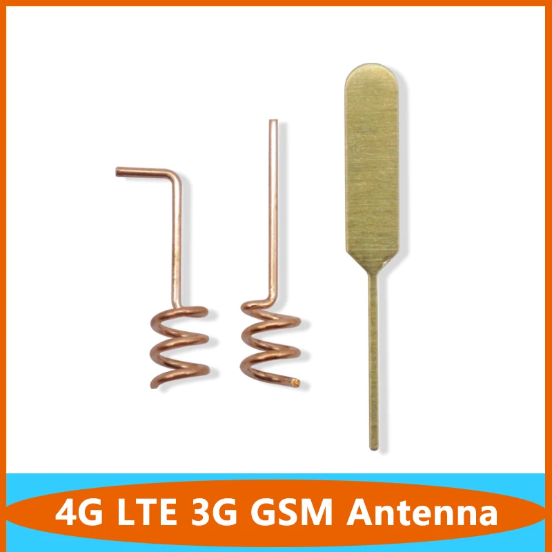 100pcs 4G LTE 3G GSM 3Dbi Internal PCB Welding Copper Helical Coil Spring Antenna Bend  Straight Angle Aerial