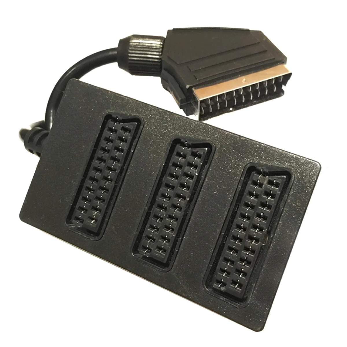 Divisor Scart de 3 vías, conector adaptador macho a hembra, Cable divisor Scaet de 3 vías