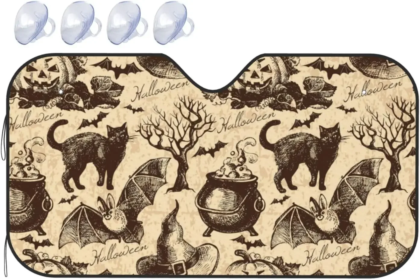 

Лобовое стекло Sunsha, автомобильный отражатель УФ-лучей, авто переднее окно, солнцезащитный козырек, совместимый с украшениями на Хэллоуин, Bl