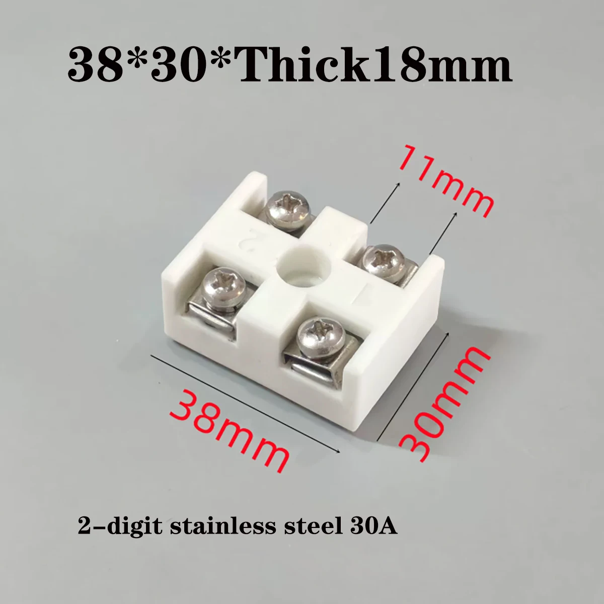 High Temperature Resistant Ceramic Terminal Block, 2/3/4/6/10/12 Position 30A/60A Wire Connector for Electrical Wiring