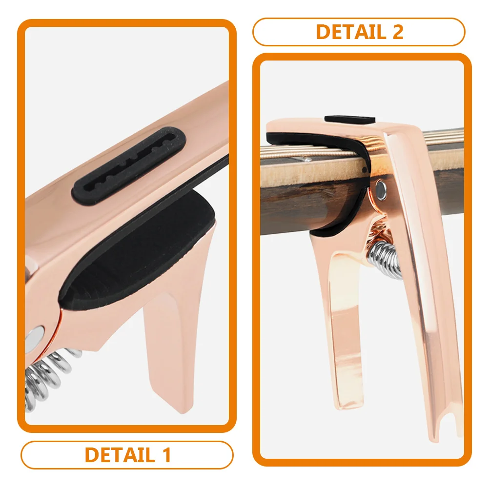 

Guitar Capo Metal Universal for Acoustic Electric Classical Ukulele Multi Functional Tuner Clip Accessories Rose Gold Picks