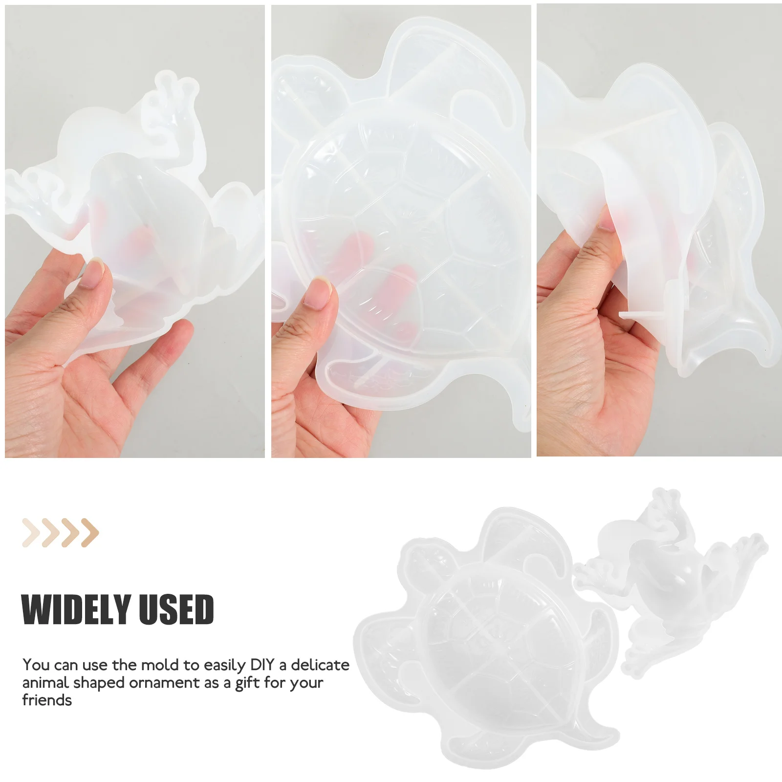 

2Pcs Animal Ornament Silicone Mold Epoxy Resin Turtle Frog Shaped Flexible Casting DIY Jewelry Accessories Decorative Supplies