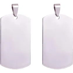 20PCS 1.6x1 Inch Stainless Steel Stamping Blanks Dog Tag Pendants with Snaps for Jewelry Making Pet ID Name Tags Handicrafts