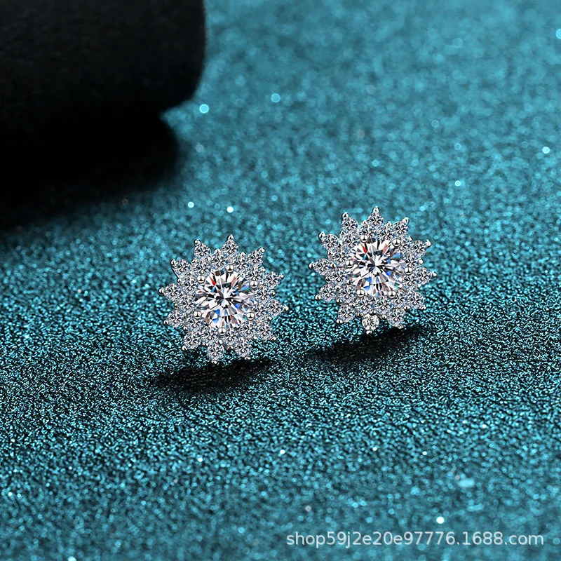 

1CT Moissanite Earring for Women Girl 925 Sterling Silver Sparkling Diamond Ear Studs Wedding Engagement Jewelry Gift
