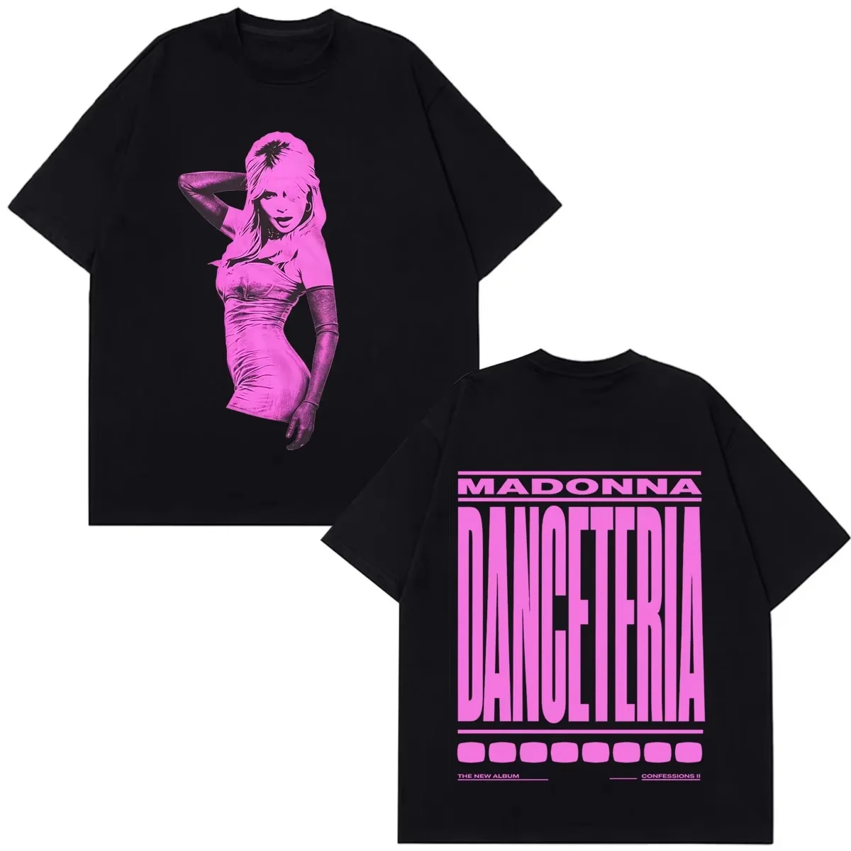 Hot Sale Madonna CONFESSIONS II Album Tour 2026 Print T Shirts Men Women Cotton Clothes Gothic Vintage Round T-shirt Y2k Ins