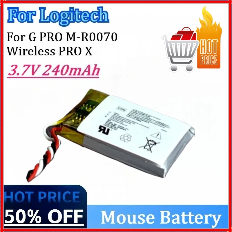 

New 3.7V 240mAh Mouse High Quality Battery for Logitech G PRO M-R0070 Wireless PRO X Superlight Rechargeable Battery